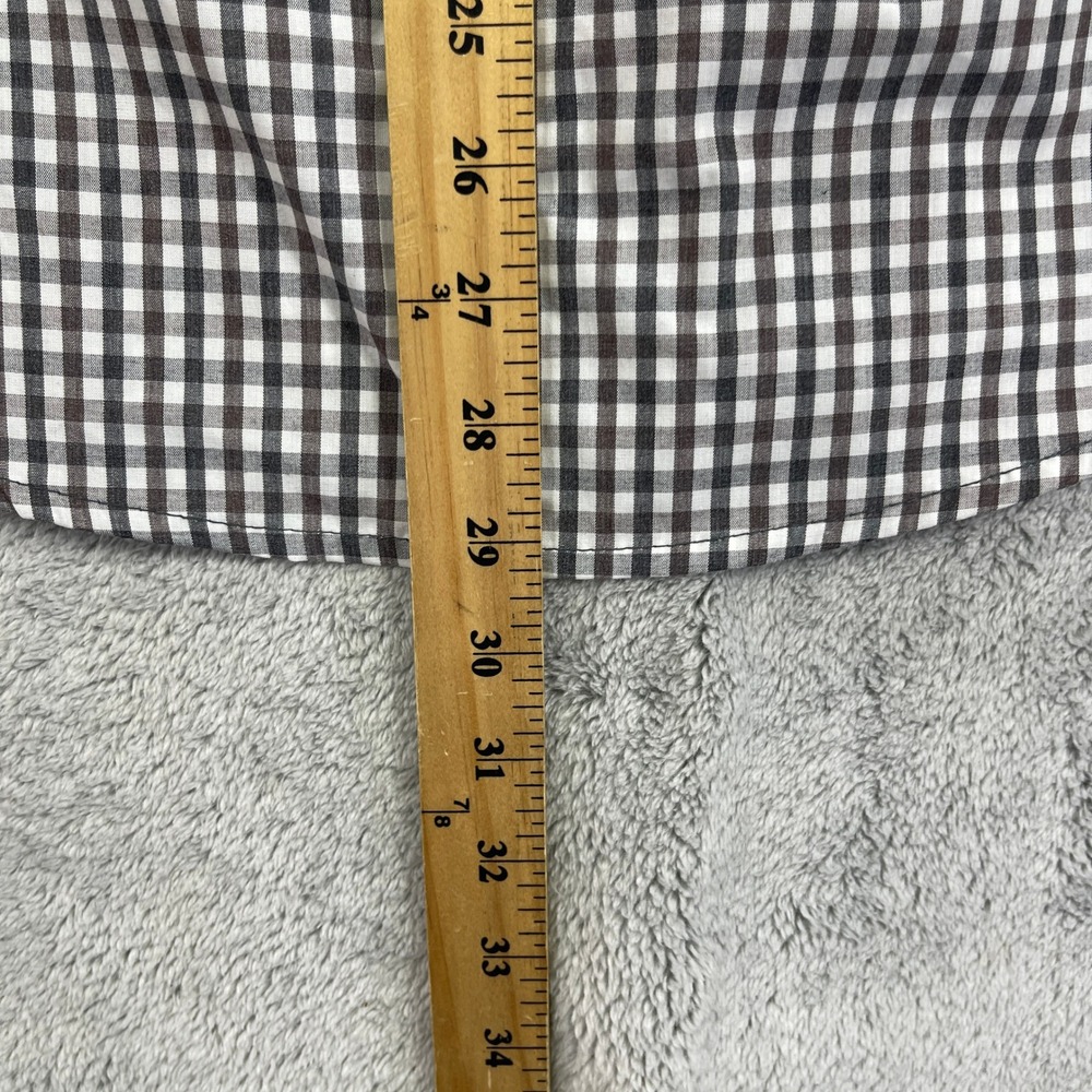 Chef Works Button Up Shirt Mens S Brown Gingham Urban Collection Long Sleeve - Picture 9 of 11